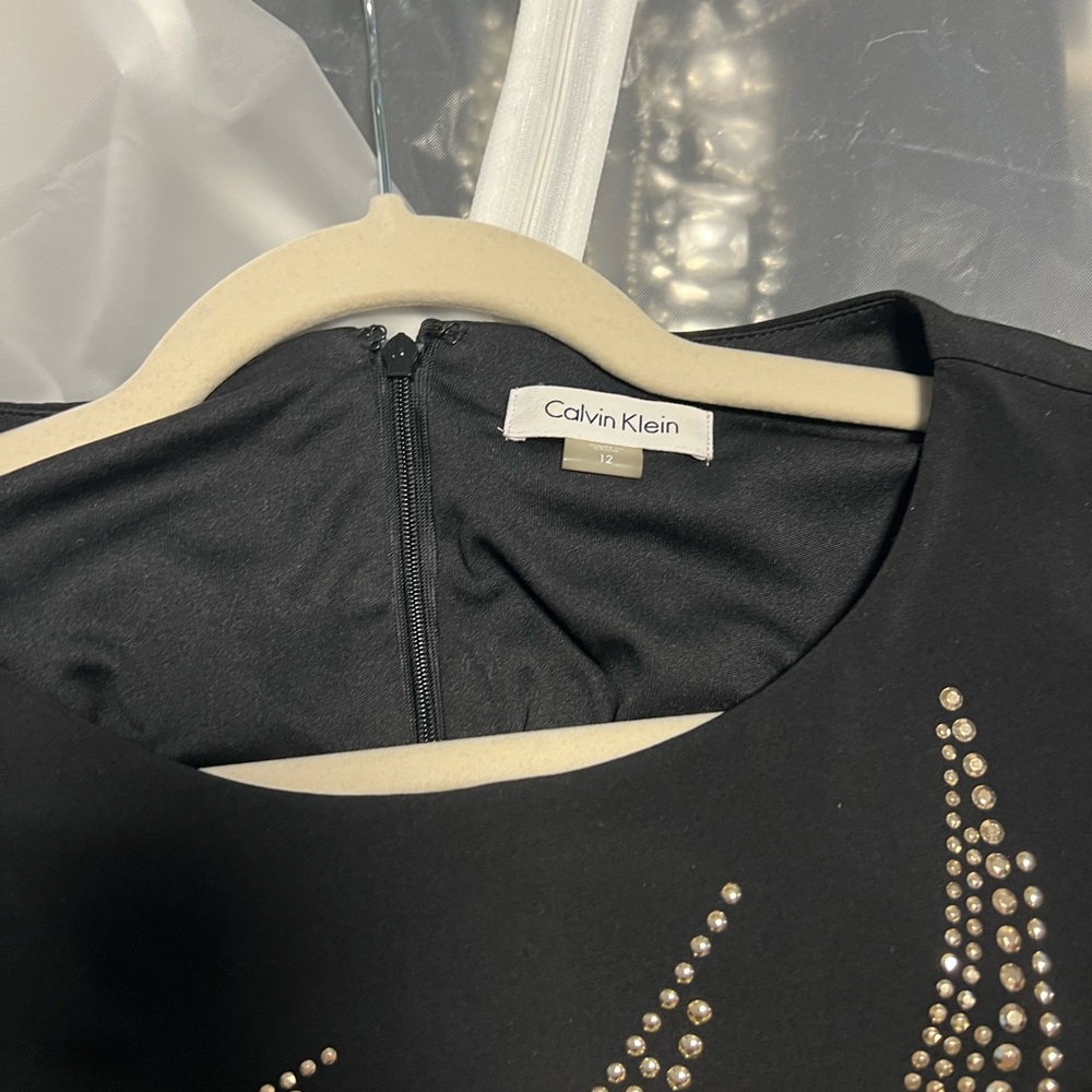 Calvin Klein Black Dress with Metallic Details